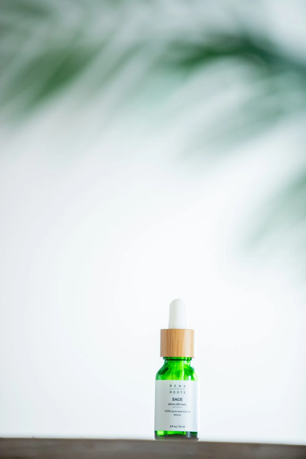 Product photography with fresh green botanical details
